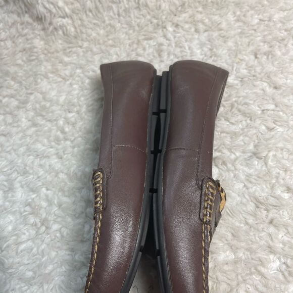 Vionic Piper Loafers Leather Brown & calf leather Leopard  print SZ9 - Picture 5 of 9